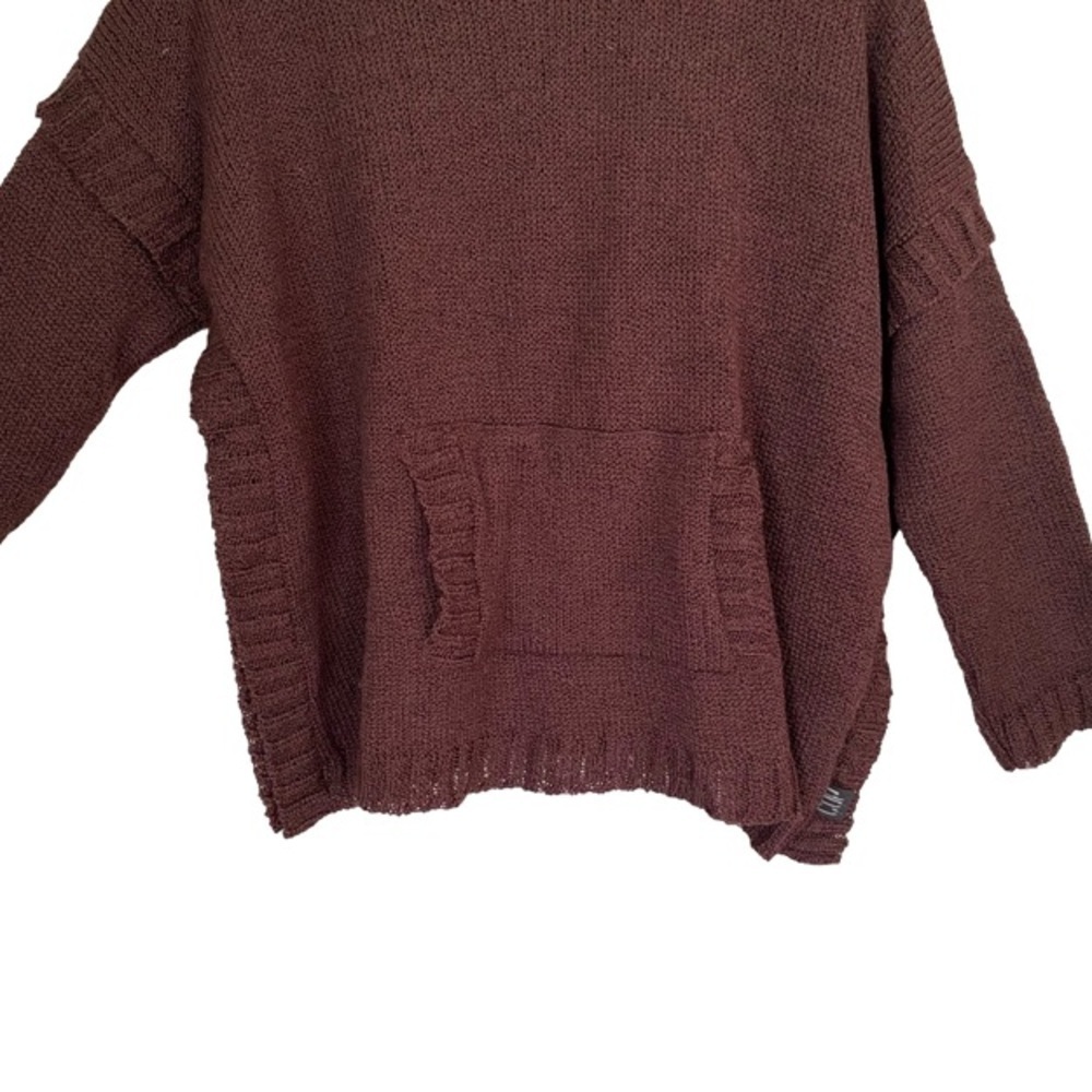 COP COPINE Paris Vintage Mock Turtleneck Knit Sweater Women's Deep Plum One-Size - Picture 5 of 16